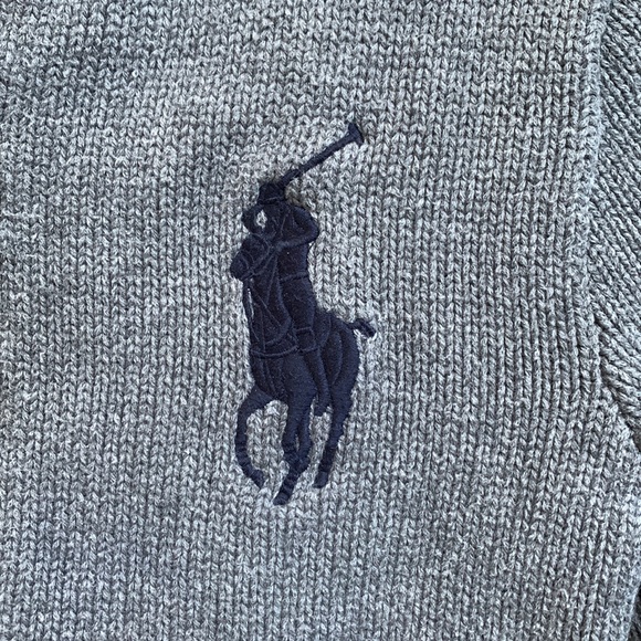 Polo Ralph Lauren Grey Zip Up Sweater - Picture 3 of 4